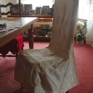 Chair covers (6) off white brocade
